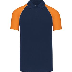 Kariban Baseballpolo K226 - Navy / Orange - 3XL