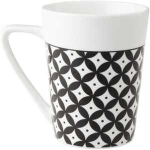 Dutch Rose Zwart/Wit Beker Rondje