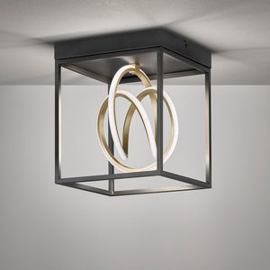 Fischer & Honsel - Plafondlamp Gisi - 1x LED 15 W (incl.) - Mat Zwart