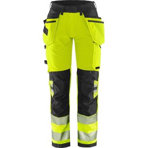 Fristads High Vis Green werkbroek dames stretch klasse 2 2664 GSTP - Hi-Vis geel/zwart - 34