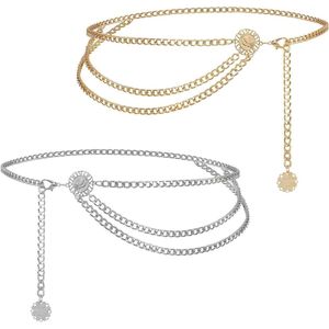 Verstelbare tailleketting in zilver en goud - 2 stuks - 90 cm
