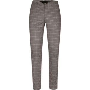 Suitable - Pantalon Jersey Bruin Pied De Poule - Heren - Maat 52 - Slim-fit