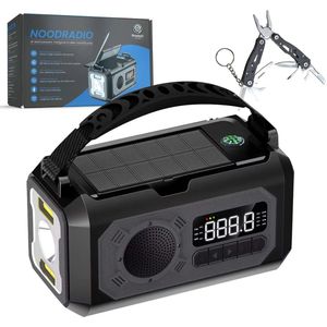 ProductXpert Noodradio - Solar opwindbaar - 12.000 mAh Powerbank - SOS alarm - Noodpakket 2025 - Zwart
