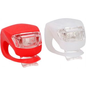 Dunlop - LED Fietslamp Set - Wit & Rood - Waterdicht - Makkelijke montage