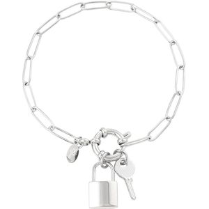 Joy Ibiza - slot sleutel bedelarmband - paperclip schakel - vriendschap armband - boho - bohemian style - stainless steel