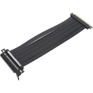 PCIe 4.0 X16 Vrouwelijke GPU Riser-kabel 180 Graden Hoek 250mm - Hoge Snelheid EMI Afgeschermde PCI Express Verlengkabel voor RTX4090, RTX3090ti, RTX3090 - Gen 4 Compatibel
