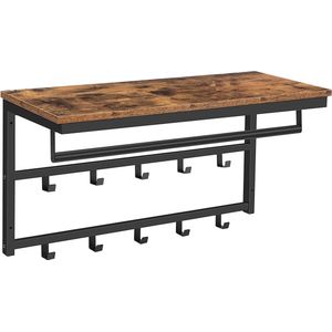 Leonova®- kapstok - wandkapstok - kapstokken - kapstok haken - 30x80x42 cm - 10 haken - donkerbruin - spaanplaat/metaal