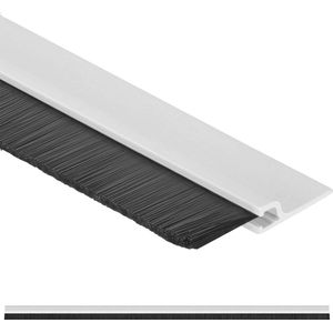 Tochtstrip met borstel - Zelfklevende Tochtstopper voor Deuren - 100 cm - Wit