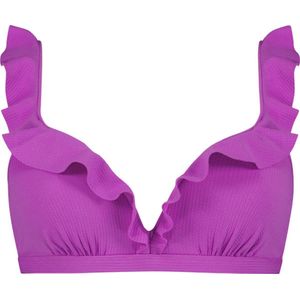 Beachlife Purple Flash ruffle bikinitop