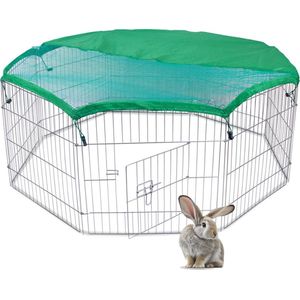 MaxxPet Konijnenren - konijnenhuis - konijnenkooi - knaagdieren kooi - 147x96x69cm
