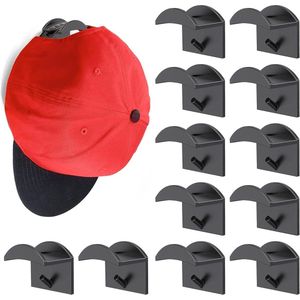 12 stuks hoedenhaken, zelfklevende baseballpethaken, hoedenhaken, wandmontage, geschikt voor wandmontage-organisatoren