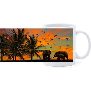 Beker - Olifant Savannah Sunset