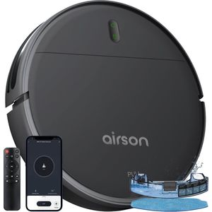 Airson - Robotstofzuiger Met Dweilfunctie - Met Laadstation - Dweilrobot - Huisdieren - Met Afstandsbediening En App