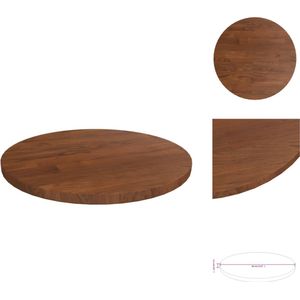 vidaXL Eikenhouten Tafelblad - Salontafel - Bijzettafel - Bartafel - 30 x 1.5 cm - Donkerbruin - Tafelonderdeel