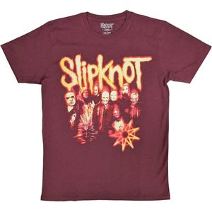 Slipknot - The End So Far Group Photo Tribal S Nonogram Heren T-shirt - M - Rood