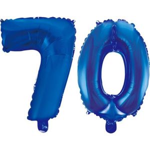 Folieballon 70 jaar blauw 41cm