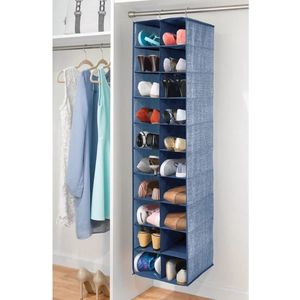 Schoenenorganizer - hangende opberger/kledingkastorganizer - voor kledingkasten en slaapkamers - groot/hangend/met 20 vakken - marineblauw