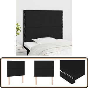 vidaXL Hoofdborden 2 st Zwart Stof 80x5x78/88 cm Hoofd Bord - Hoofdkussen - Slaapcomfort - Beddecoratie - Z Головная Часть Кровати