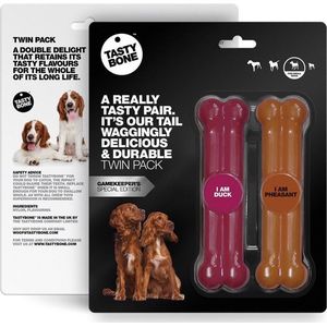 TastyBone - Small - Twinpack Game - Duck & Pheasant - Hond - Kauwspeelgoed - Vegan