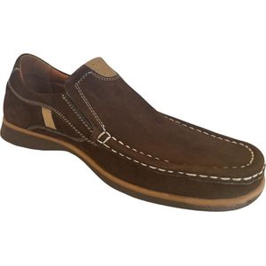 Schoenen- Instapper- Herenschoenen- Mocassins- Loafers schoenen- 220-1- Leer- Bruin 44