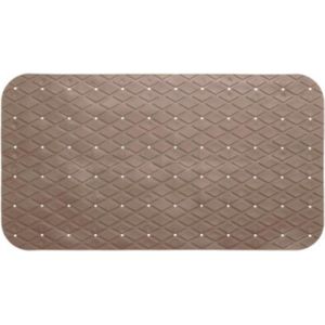 Antislip badmat met zuignappen -  69x39 CM - Taupé / Bruin - Douchemat rechthoek - Badmatten rubber - Badkamer mat  - Antislipmat voor douche en bad