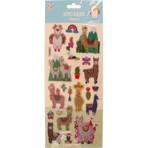 Lg-imports Stickervel Multicolor Alpaca's 28 X 12 Cm 22 Stuks