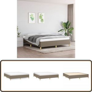 vidaXL Bedframe Taupe 160x200 cm - Stof & Hout Boxspringframe - Bedframe - Tweepersoonsbed - Taupe Bed - Slaapkamer Meubels