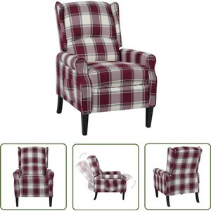 The Living Store fauteuil stof rood - Fauteuil - Stoelen - Lounge Stoel - Relaxfauteuil - Roode Fauteuil