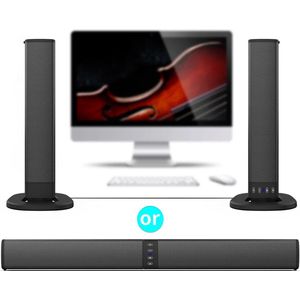 Smart-Shop Soundbar Draadloze Bluetooth Speaker Multi-Functioneel Opvouwbaar Stereo Echo Muur Voor Pc Tv - Zwart