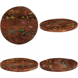 vidaXL Tafelblad rond Ø 60x1,5 cm massief gerecycled hout - Vervangend Tafelblad - Meubelpaneel - Blad - Houten Blad