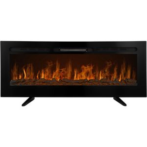 Elektrische Sfeerhaard Inbouwhaard - 127 x 14.7 x 48 cm - Opbouwhaard Wandhaard Open Haard - 2 Hittestanden Temperatuurbereik: 15-35 °C - 12 LED kleuren + 5 Lichtsterktes & Afstandsbediening