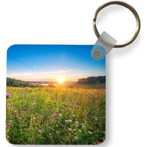 Sleutelhanger - Uitdeelcadeautjes - Zon - Gras - Bloemen - Plastic