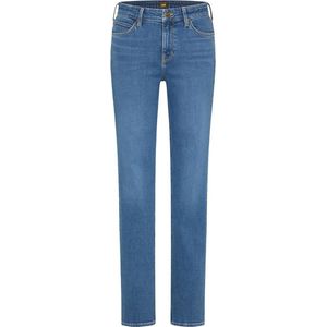 Lee Marion Straight Mid Jeans Blauw 31 / 31 Vrouw