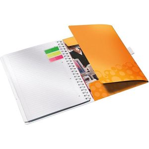Leitz WOW Be Mobile Schrijfblok A4 Plastic Voor- en Achterblad Gelinieerd Oranje