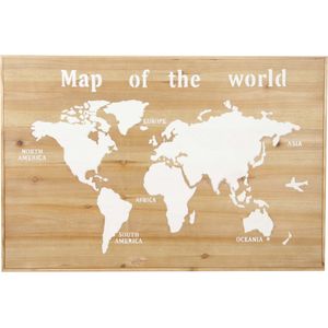 DKNC - Wereld kaart Tampa - 59x89x3,5cm - Bruin