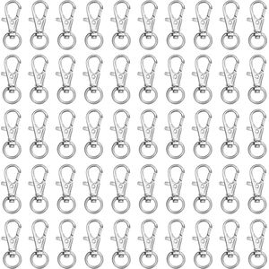 Belle Vous Zilver Metalen Mini Swivel Kreeft Klemmen (50 Pak) – 33 mm in Lengte – Premium Lanyard Klem Haken – Haken voor Ringen, Ritsen, Hobby, Klemmen, Sieraden, Kettingen en Keychains