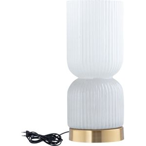 PTMD Zhen White embossed rib glass table lamp M