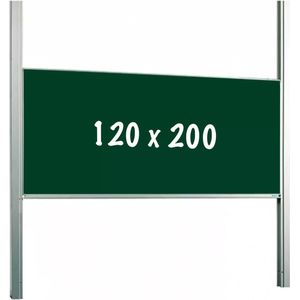 Krijtbord PRO Mullen - In hoogte verstelbaar - Enkelzijdig bord - Schoolbord - Eenvoudige montage - Emaille staal - Groen - 120x200cm