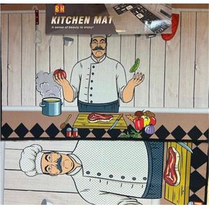 Keukenloper Kitchen 2 stuks - 40x60cm + 65x180cm - keukentapijt- wasbaar -Vloerkleden - Keuken Tapijt - Keukenmat - Loper Tapijt - Loper Vloerkleed