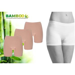 Bamboo Elements - Naadloos Ondergoed Dames - Bamboe - 3 Stuks - Shorts - Nude - XL - Boxershorts Dames - Corrigerend Dames Ondergoed - Lingerie - Onderbroeken Dames - Dames Slips - Dames Ondergoed - Lange Onderbroek Dames - Ondergoed Dames