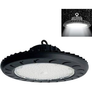 Industriële Hanglamp HighBay UFO 150W IP65 ZWART - Koel wit licht - Kunststof - Zwart - Unité - Wit Froid 6000K - 8000K - SILUMEN