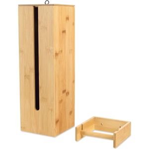 Bamboo set toiletpapierhouder staand - 135 x 135 x 42 cm - incl. muurbeugel - badkameraccessoires
