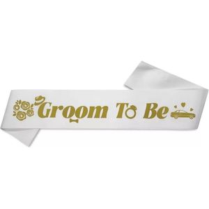 Sjerp Groom to Be wit met gouden letters - vrijgezellenfeest - sjerp - groom - bruidegom