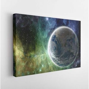 Aarde in het kleurrijke melkwegfantasiebehang. Elementen van deze afbeelding geleverd door NASA. - Moderne kunst canvas - Horizontaal - 1681756525 - 80*60 Horizontal