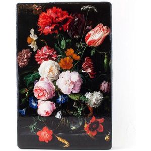 Decoratief Beeld - Meesters-op-hout. Bloemstilleven. De Heem. - Hout - Lanzfeld - Multicolor - 19.5 X 3 Cm