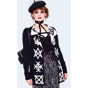 Jawbreaker - Magic symbols reverse Lange cardigan - M - Zwart