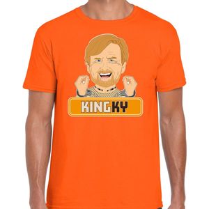 Bellatio Decorations Oranje Koningsdag t-shirt - kingky Willem - heren XXL