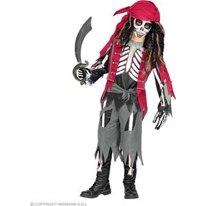 Widmann - Piraat & Viking Kostuum - Uitgemergelde Piraat Scheurbuik - Jongen - Paars, Grijs - Maat 158 - Halloween - Verkleedkleding