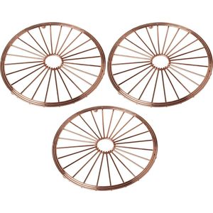 Set van 2x stuks ronde pannen onderzetters van metaal koper/rose 20 cm - Onderzetters voor ovenschalen en kookpannen