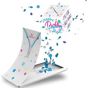 Boemby - Exploderende Confettikubus Wenskaart - Explosion Box - Verjaardagskaart - kaart met Confetti - Happy Birthday - Confetti kaart - Unieke wenskaarten - #2